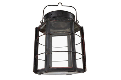 Painted  Iron and Glass Paneled Ship Mast Lantern By L.E. ANDREW Default