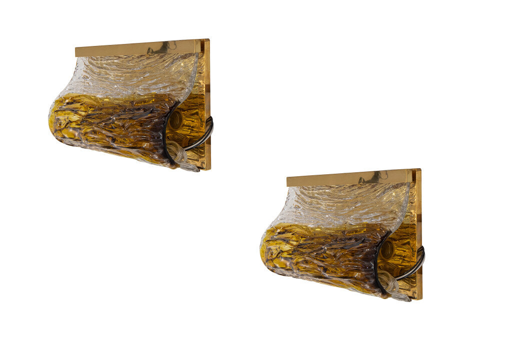 Brass And Murano Glass Two Light Sconces By VENINI, Italy Mid 20 Default