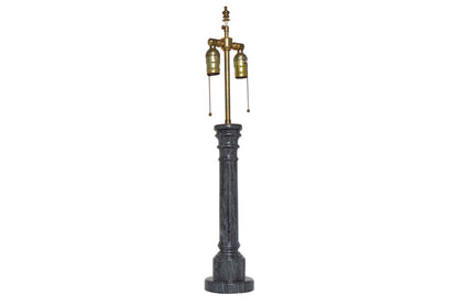 Hand Carved Marble Column Lamp, England Early 20th Century Default