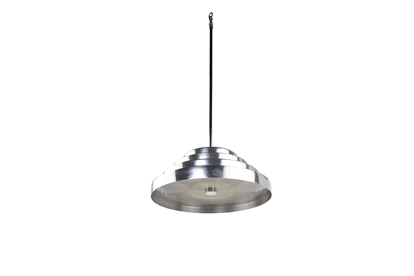 Chrome And Perspex Six Light Industrial Pendant, 20th Century