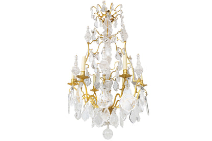 Gilt Bronze and Rock Crystal L. XV Style Twelve Light  Chandelie