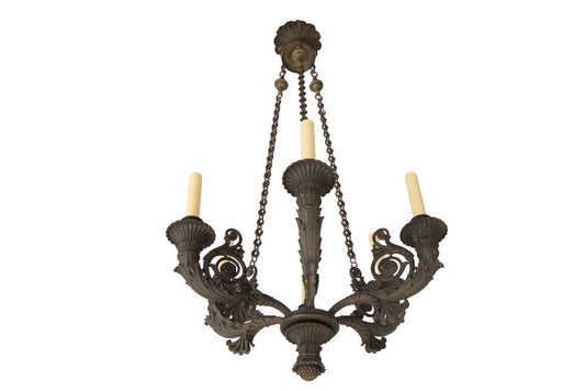 Patinated Bronze  Louis Philippe Six Light Chandelier, France 19 Default