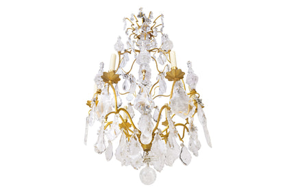 Gilt Bronze and Rock Crystal L. XV Style Twelve Light  Chandelie