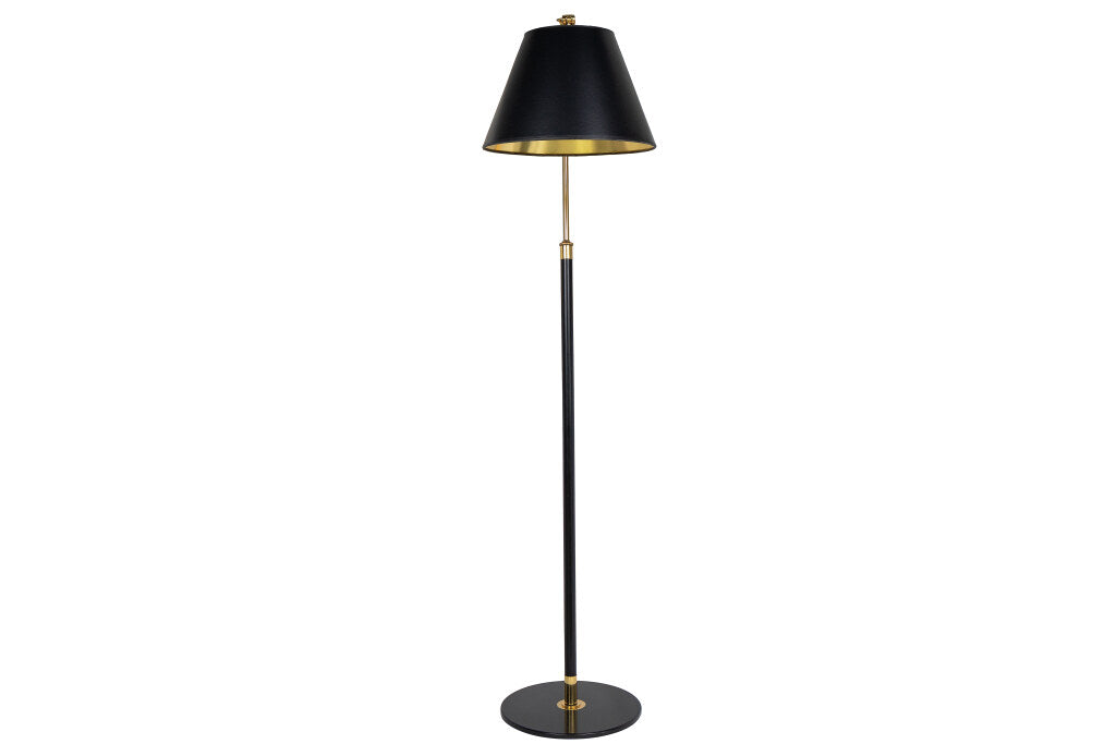 Black And Polished Brass Telescoping Floor Lamp By "Aage Peterse Default