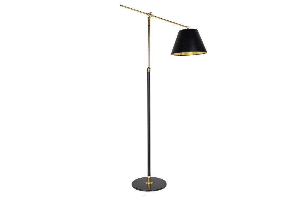 Black And Polished Brass Telescoping Floor Lamp By "Aage Peterse Default