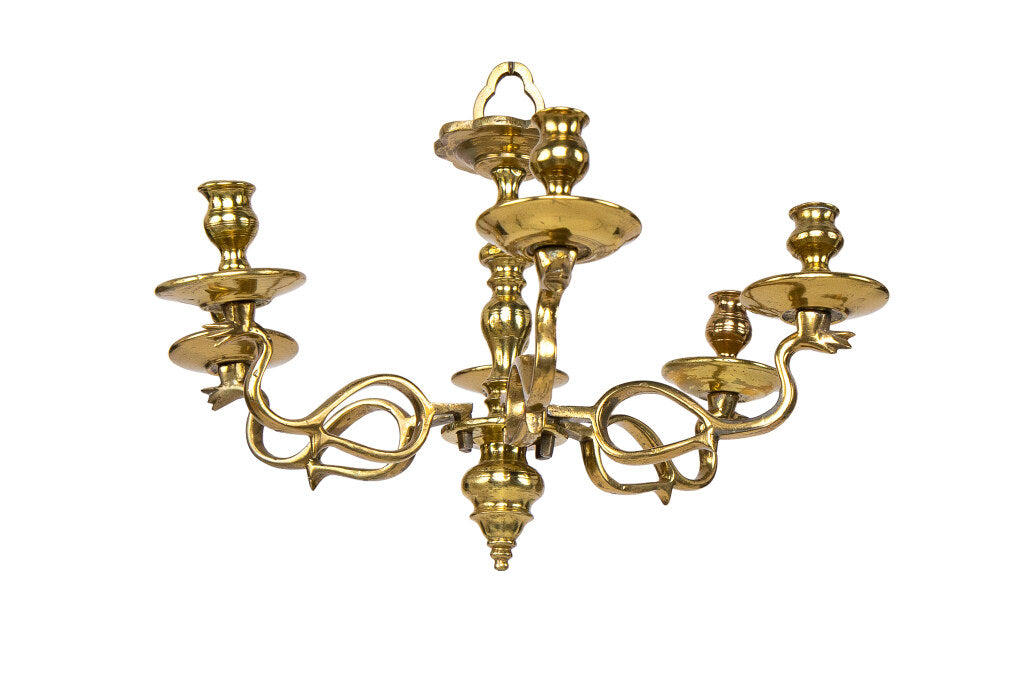 Brass Baroque Style Serpentine Arms Six Light Chandelier , Holla Default
