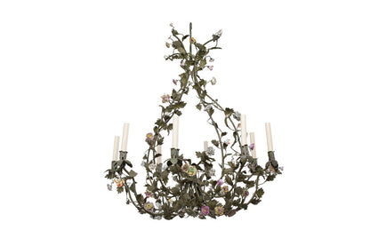 Painted Iron And Tole L. XV Style Eight Light Chandelier With Ha Default