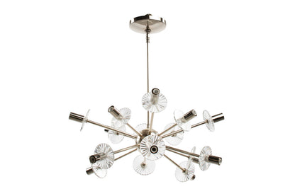 Nickeled Brass And Crenellated Crystal Sixteen Light "Sputnik" C Default