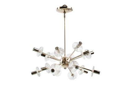 Nickeled Brass And Crenellated Crystal Sixteen Light "Sputnik" C Default