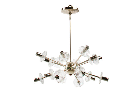 Nickeled Brass And Crenellated Crystal Sixteen Light "Sputnik" C Default
