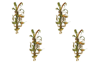 Pair of two light giltwood sconces, England, c. 1800 Default