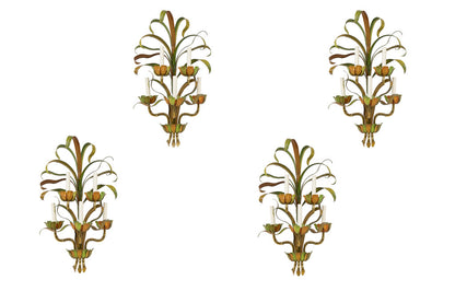 Pair of two light giltwood sconces, England, c. 1800 Default