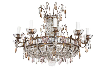 Gilt Iron, Amethyst, Amber And Clear Crystal Eight Arm Twelve Li Default