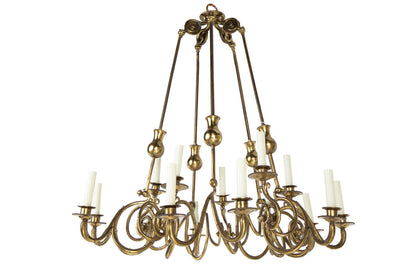 Polished Brass Fifteen Light Swirl Design Counter Weight Chandel Default