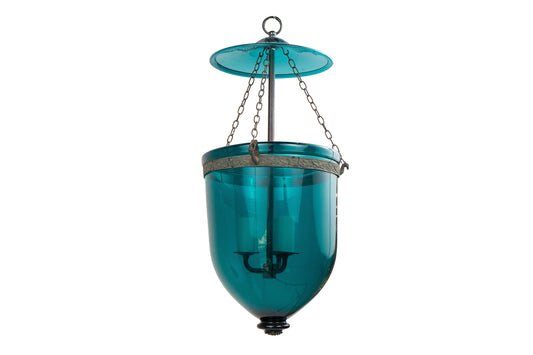 Green Glass Anglo Indian Bell Lantern, England 19th Century