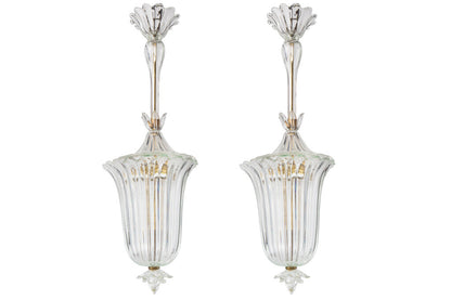 Venetian Glass One Light Lanterns by "BAROVIER", Italy 20Th Cent Default