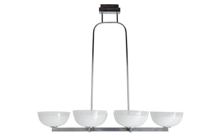 Chrome And Venetian Glass  Six Light Chandelier By "VENINI", Ita Default