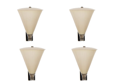 Venetian Overlay Glass and Brass Set Of Four One Light  Sconces Default