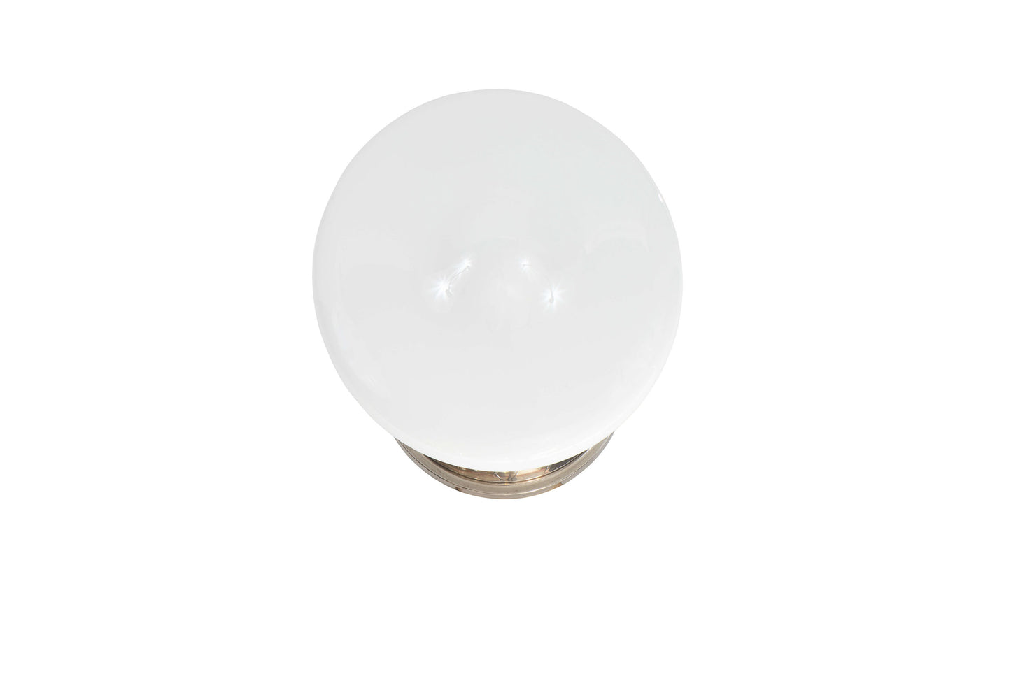 Industrial Opaline Glass And Chrome Flushmounts, France Mid 20th