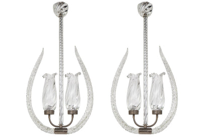 Venetian Glass Feather Motif  And Hurricane Shade Chandeliers by Default