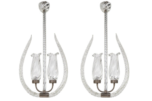 Venetian Glass Feather Motif  And Hurricane Shade Chandeliers by Default