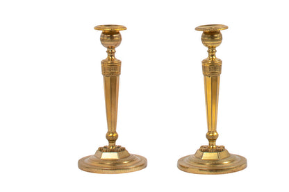 Gilt Bronze Directoire Candlesticks, France Late 18th Century Default