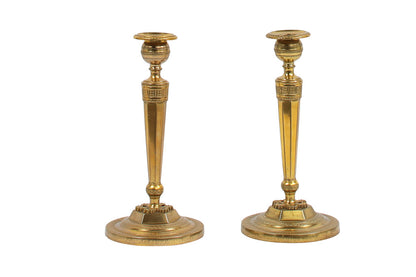 Gilt Bronze Directoire Candlesticks, France Late 18th Century Default