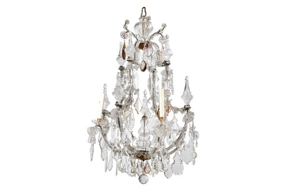 Silvered Iron And Crystal Pendalogues "Maria Teresa"  Four Light Default
