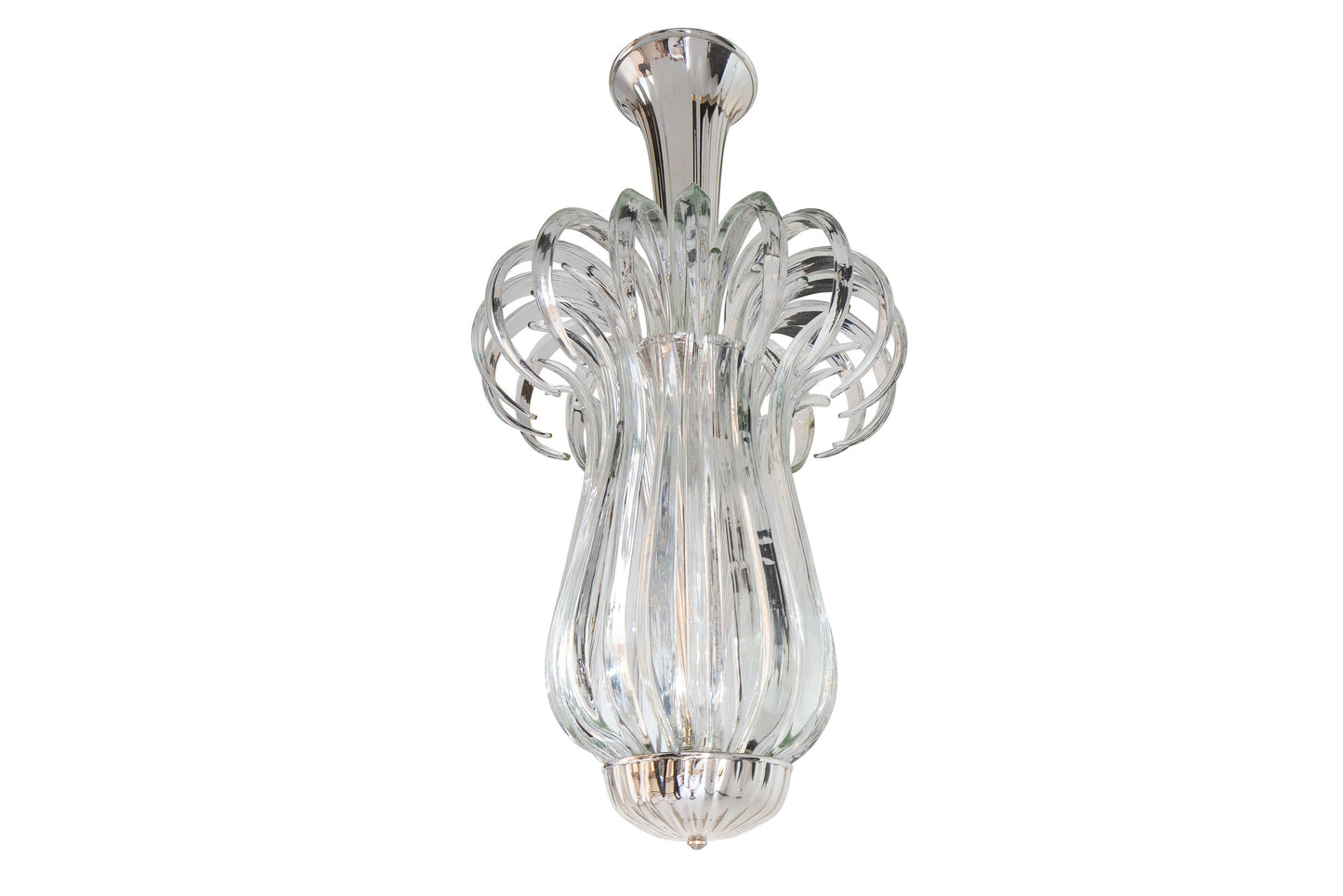 Venetian Clear And Mirrored Glass Twelve Light Pendant
