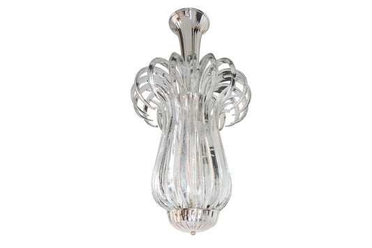Venetian Clear And Mirrored Glass Twelve Light Pendant