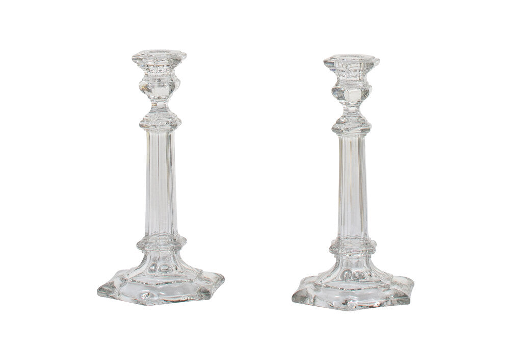 Pressed Glass Candlesticks, England 19th Century Default