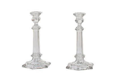 Pressed Glass Candlesticks, England 19th Century Default