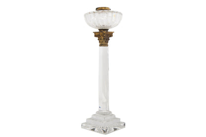 Cut Crystal Regency Column With Gilt Bronze Capital And Font Tab Default