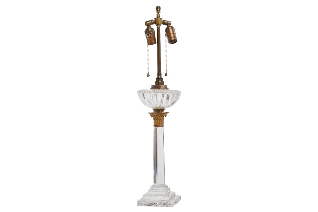 Crystal Regency Column Table Lamp With Gilt Bronze Capital And F Default