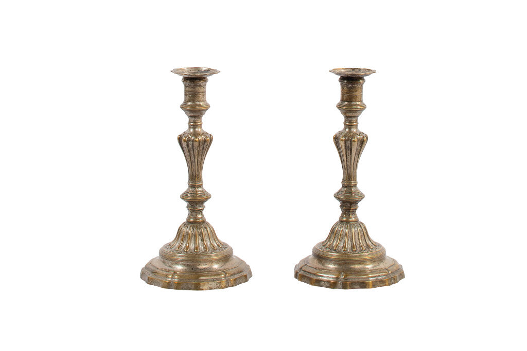 Silvered Bronze L.XV Candlesticks, France 18th Century Default