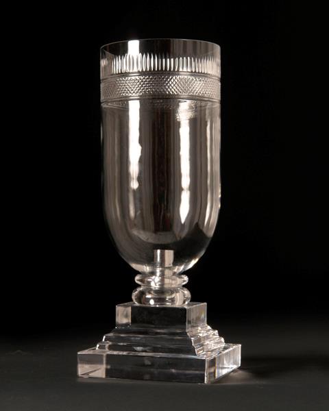 Cut Crystal Regency Style Hurricane Table Lamp