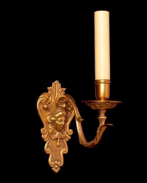 Gilt Bronze Regence Style LA FEMME One Light Sconce