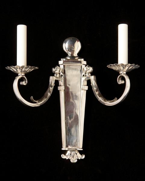 Silvered Bronze  L. XVI  Provincial Style Two Light Sconce
