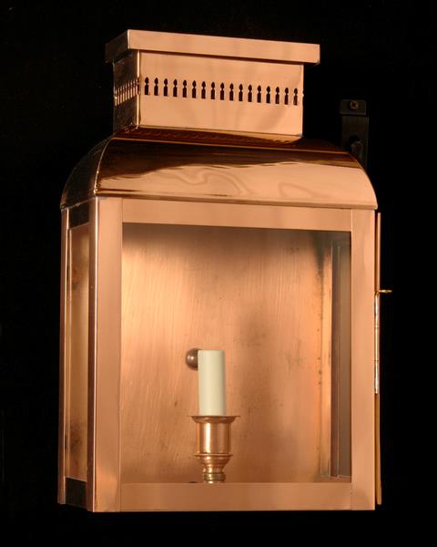 Copper Lantern With Fret Work Grill