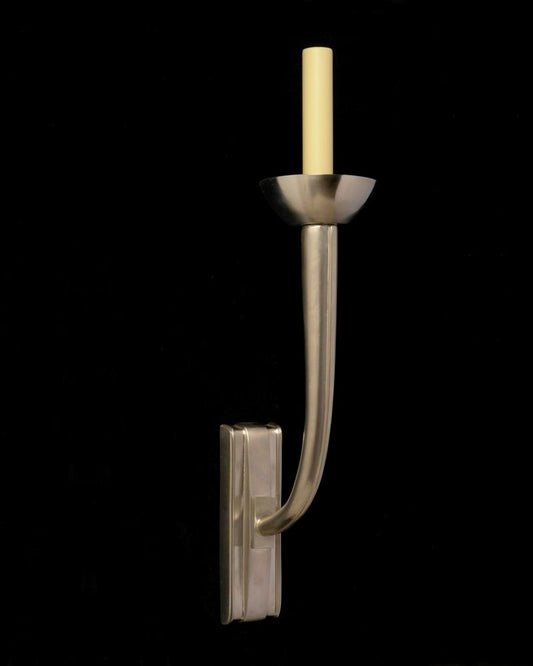 Nickeled Bronze RUHLMANN Style One Light Sconce
