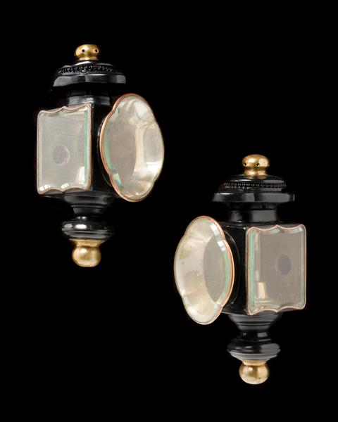Black Painted One Light Carriage / Coach Lanterns, England 19th Century