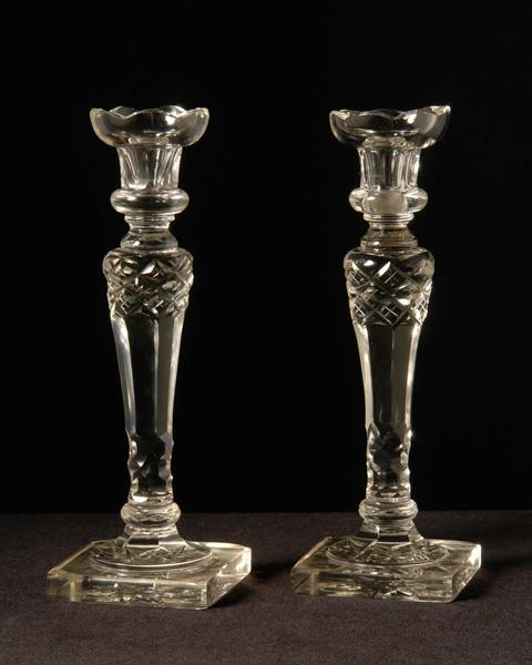 Cut Crystal Candlesticks, England 19th Century