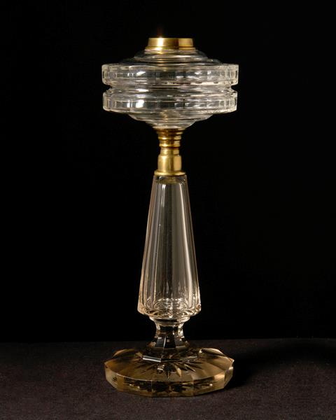Cut Crystal Table Lamp With Font, England 19th Century