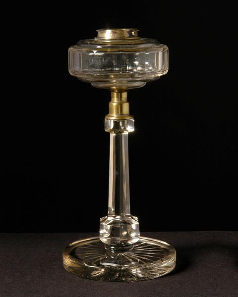 Cut Crystal Table Lamp With Font, England 19th Century