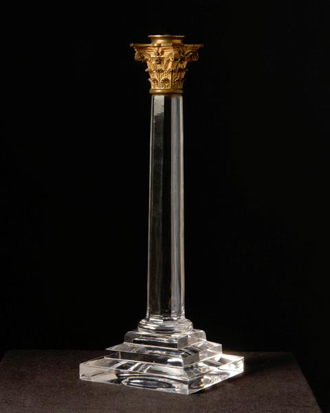 Cut Crystal Regency Column Lamp, England 19th Century
