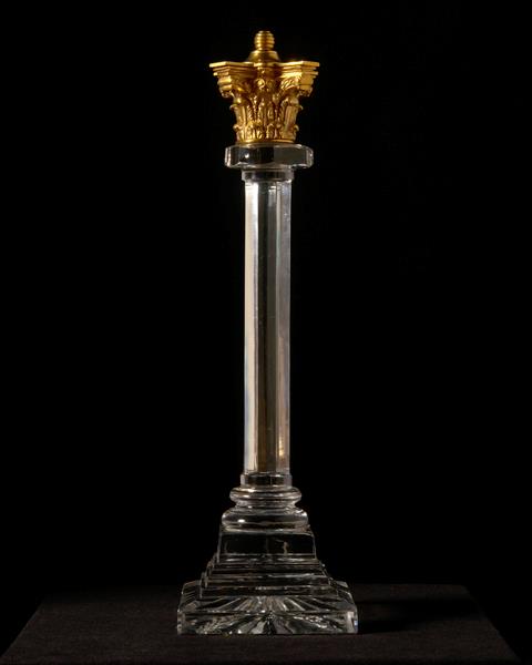 REGENCY cut crystal lamp base, England, circa 1820