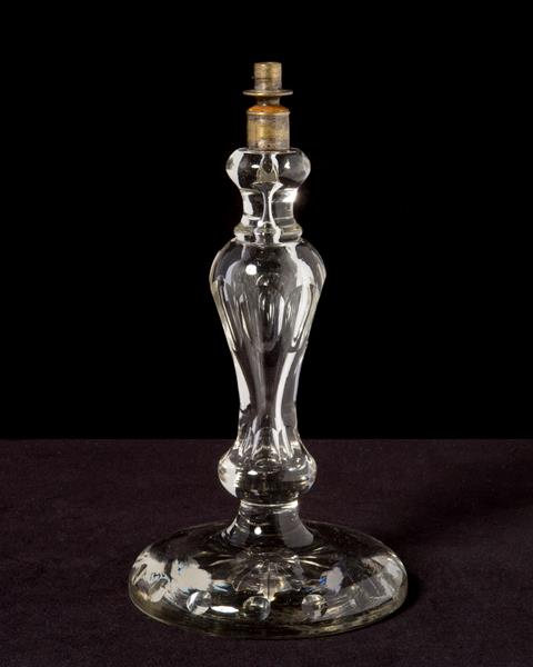 Hand Cut Crystal Column Lamp, England 19th Century