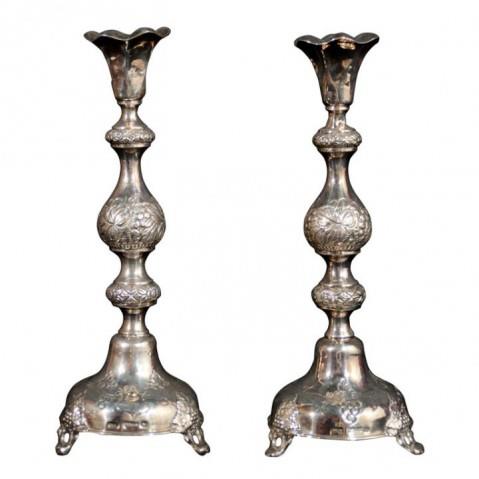 Russian silver candle sticks by Izrael Schekmann circa 1895