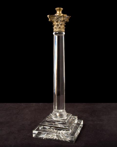 REGENCY cut crystal column lamp, England, circa 1820