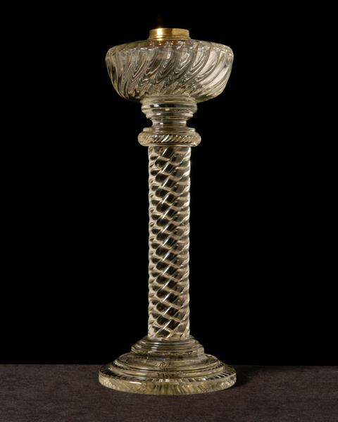 Cut Crystal Table Lamp With Font, England 19th Century
